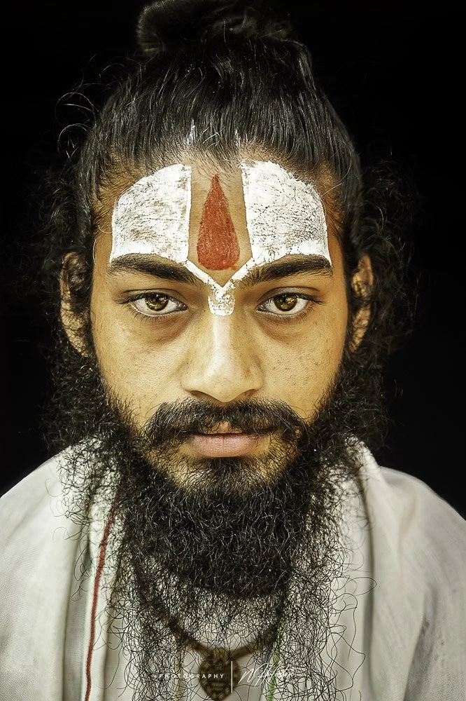 Portrait of young Holy man in temple, Nepal