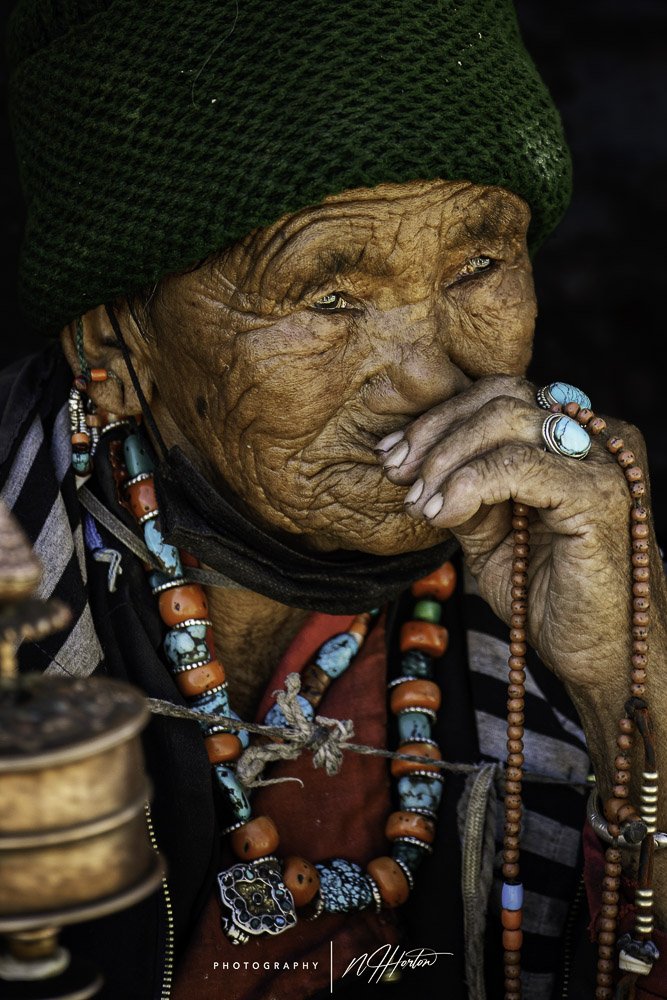 Portrait of buddhist lady Zanskar India