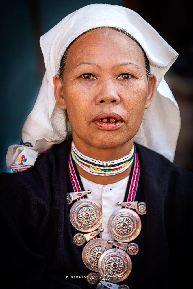 Hill-tribe lady with silver necklace North Vietnam