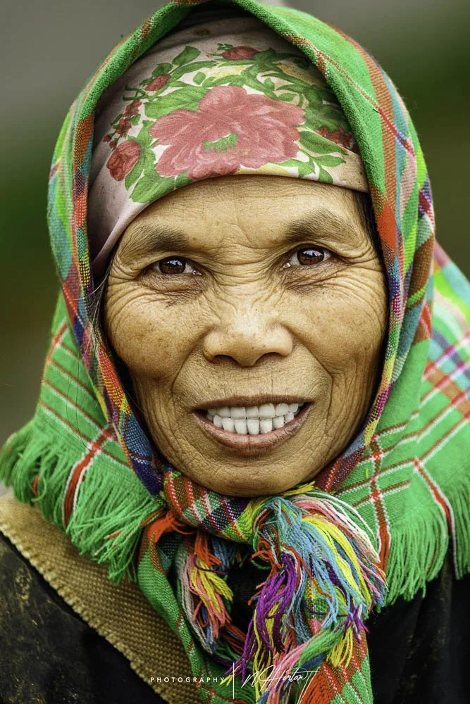 Portrait of local lady, Pu Luong, Vietnam.