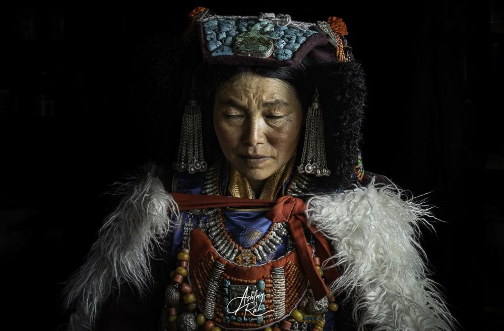 Lady in traditional dress Ladakh, India