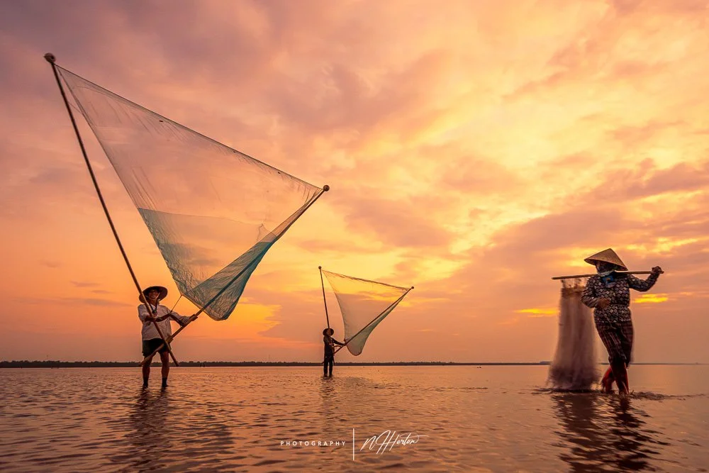 Fishing nets on Quang Lang beach