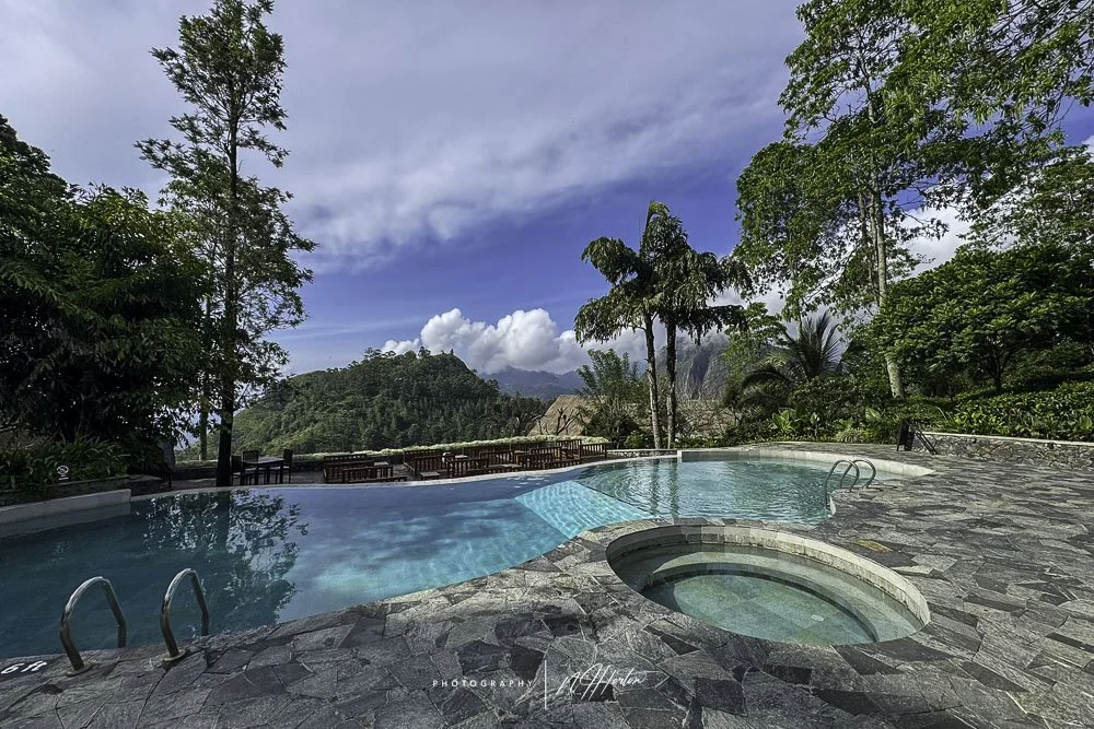 Luxury hotel swimming pool, Ella, Sri Lanka