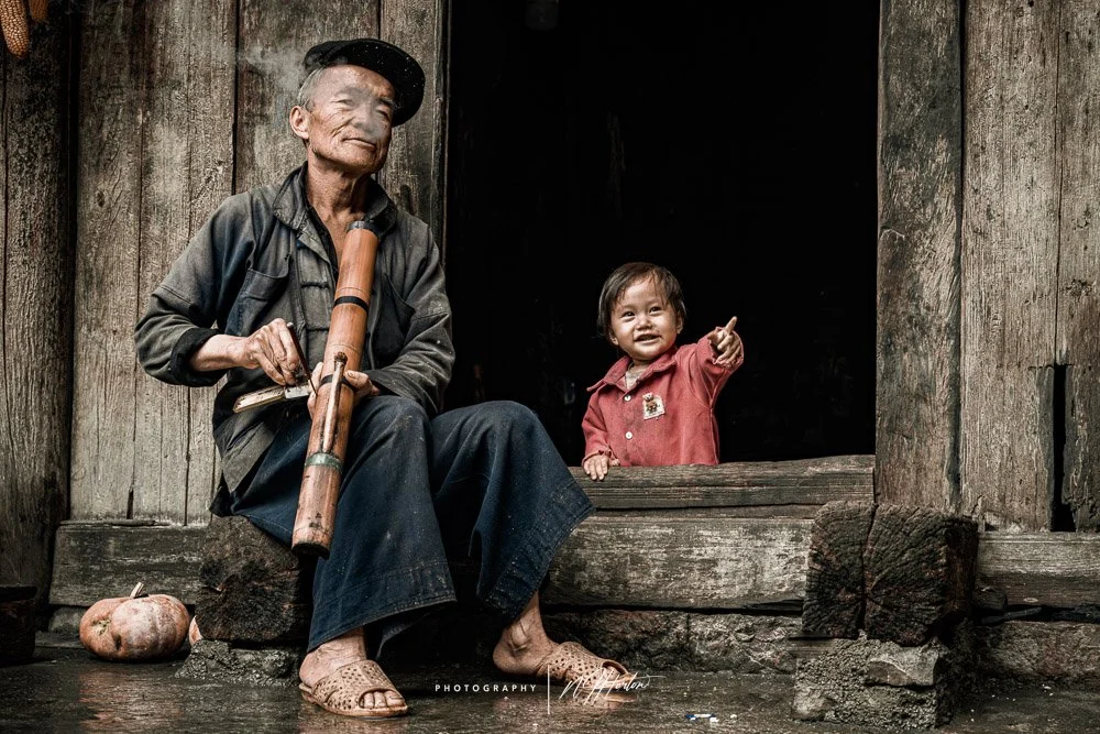Doorstep scene Ha Giang, North vietnam.