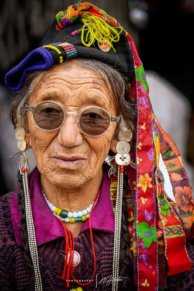 Portrait of old lady from Dah Village in Leh Ladakh