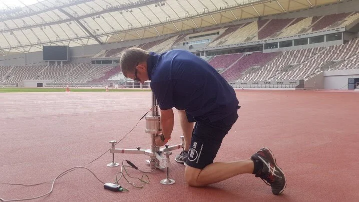 Shock absorption testing of track D