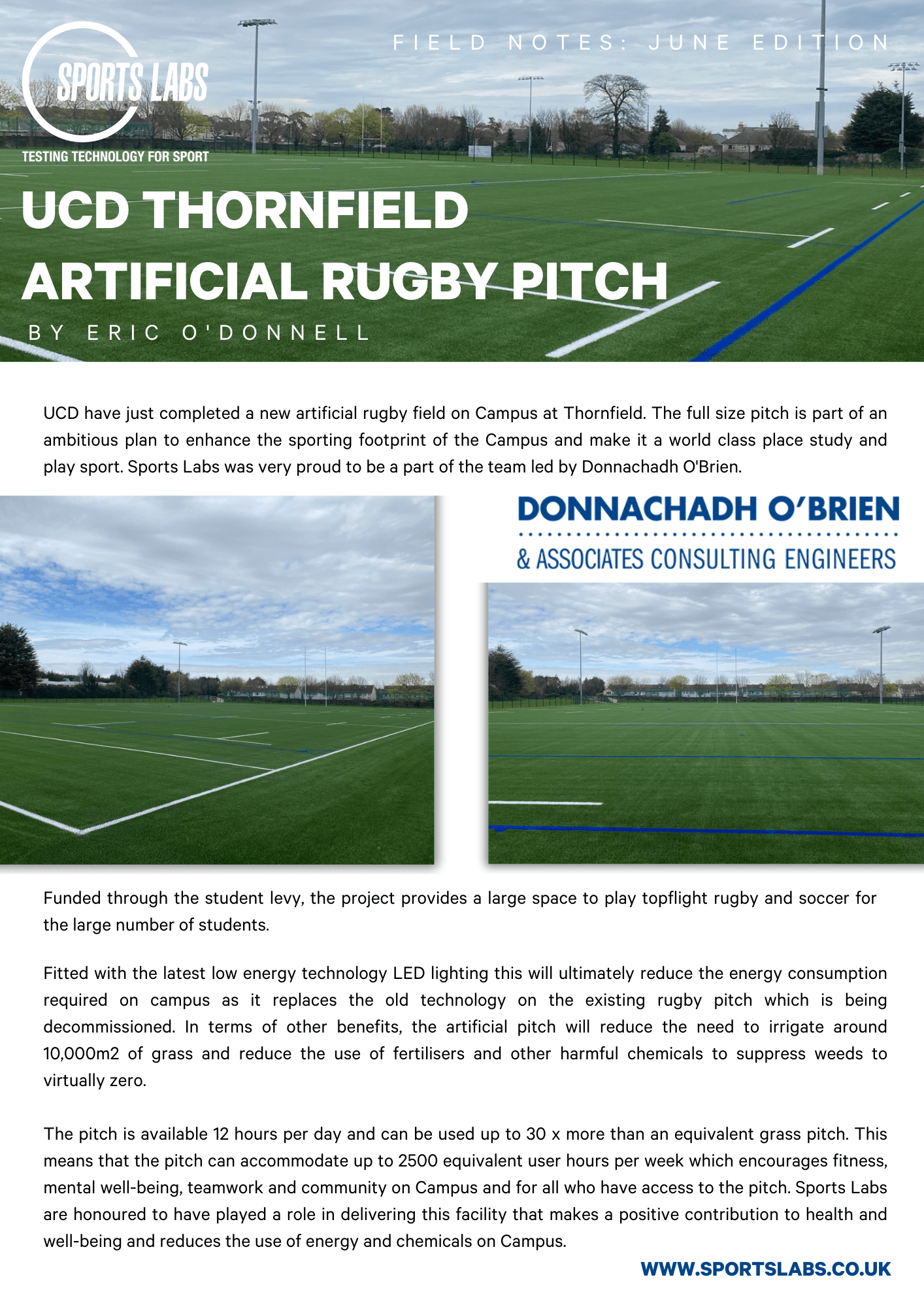 Ucd Thornfield Artificial Rugby Turf Sports Labs United Kingdom