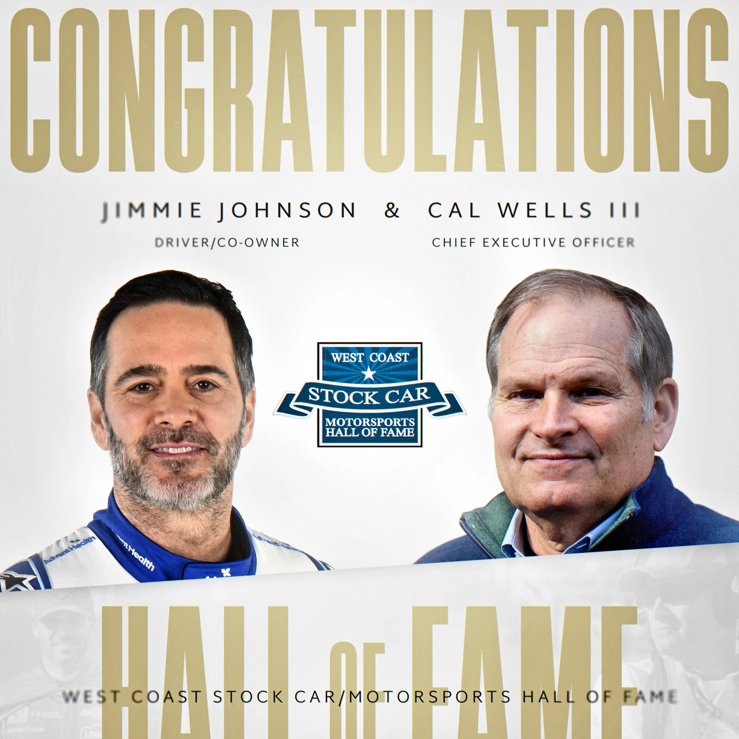 JIMMIE JOHNSON AND CALL WELLS, III NAMED TO WEST COAST STOCK CAR/MOTORSPORTS HALL OF FAME CLASS OF 2024