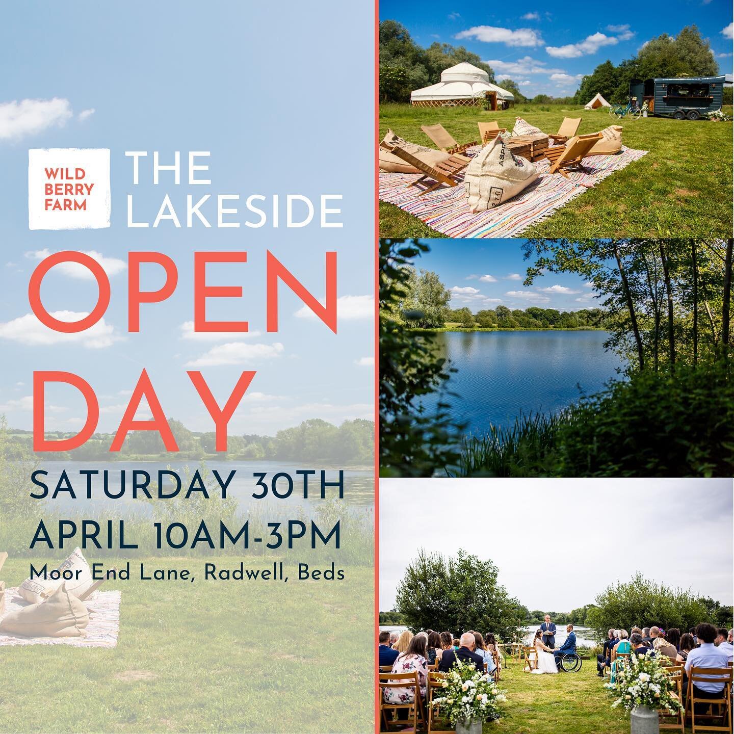 Open Day | Happy sunny Tuesday! 🌞We&rsquo;re hoping for abundant sunshine just like this for our open day on Saturday 30th April 

Come and see our beautiful lakefront meadow brought to life and talk to us and some fantastic local suppliers about ho