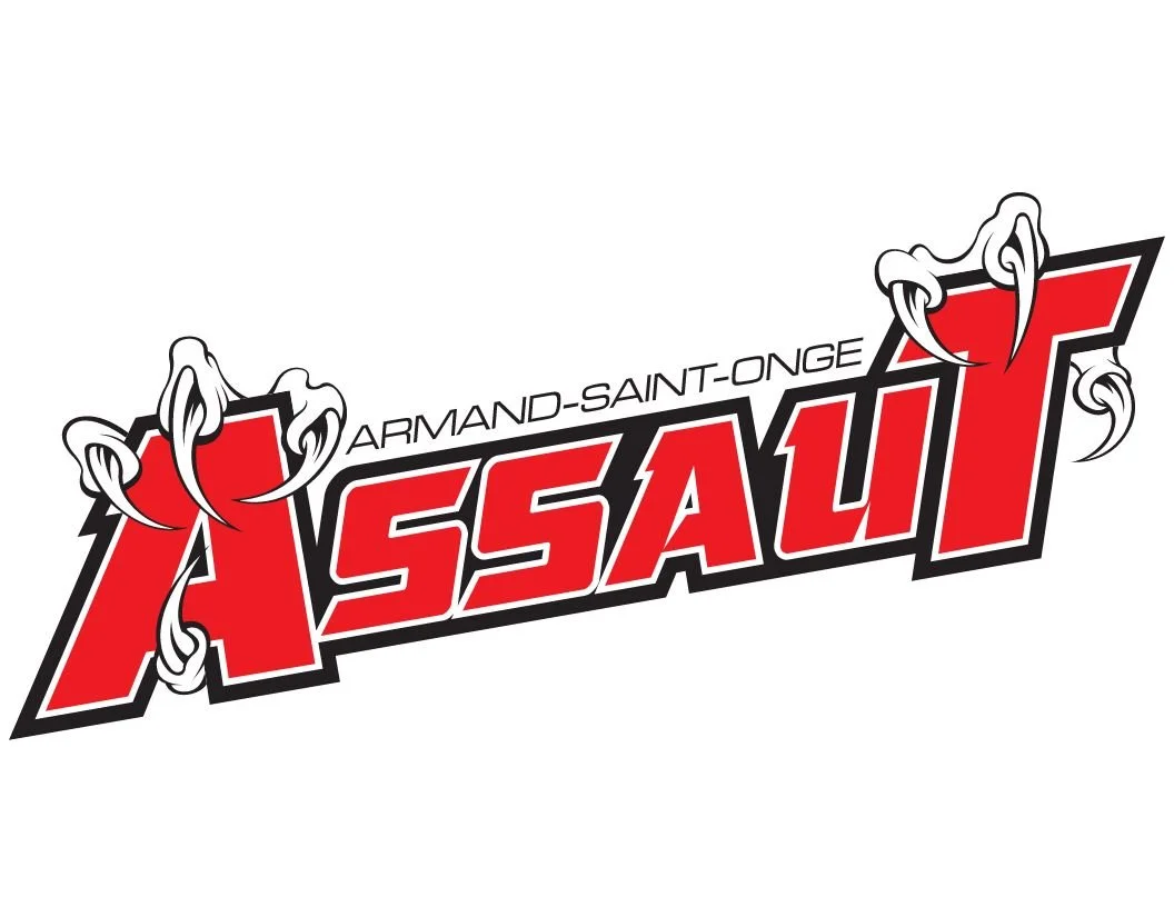 Logo des équipes Assaut de la polyvalente Armand-Saint-Onge, avec des griffes de monstre intégrées au texte.