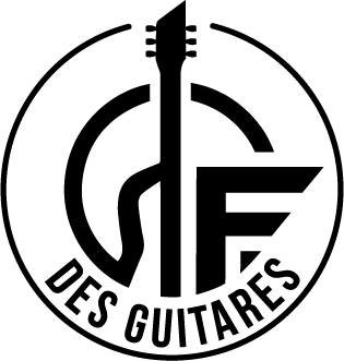 Logo avec une guitare stylisée et le texte 'La Fête des Guitares'