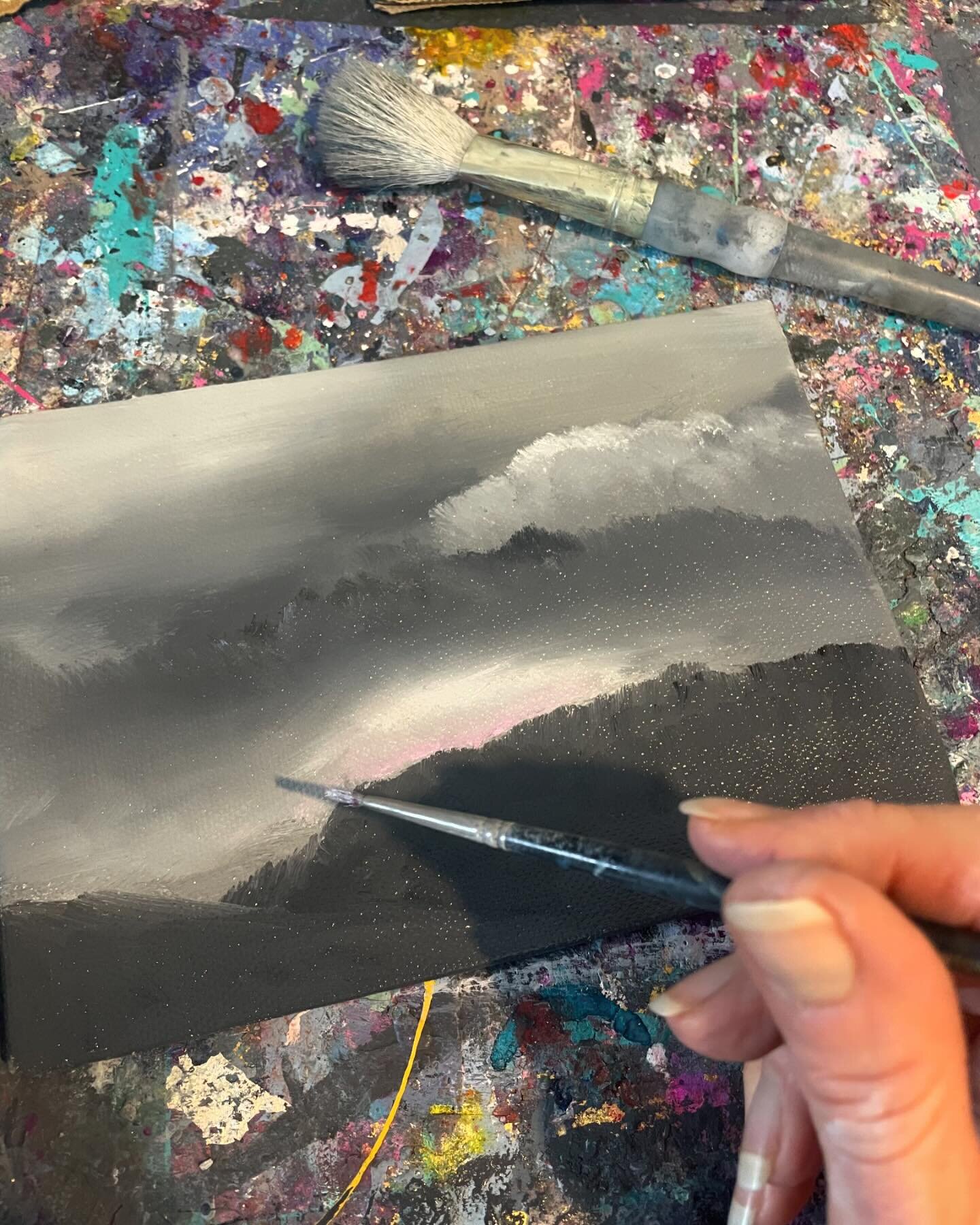 Using up leftover paint on something small, I quite like it though I didn&rsquo;t have a plan!😊
.
.

.
#irishart #irishartists #irishart #smallpainting #smallpaintings #intuitiveart #intuitiveartist #abstractlandscape #abstractlandscapes #artworkinp