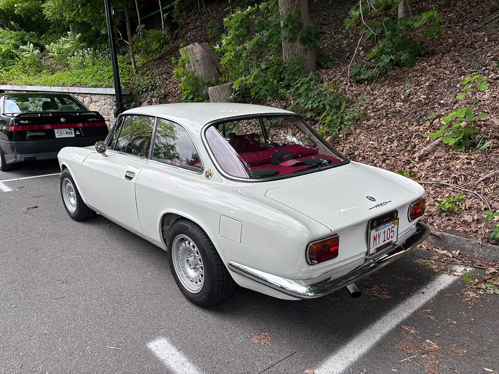 Our cars assemble outside Baked in Shelburne Falls