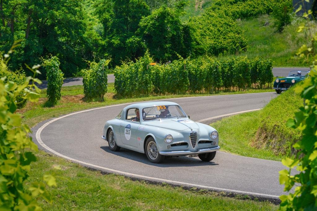 On a curvy road somewhere in Lombardy, keeping ahead of a pesky Triumph