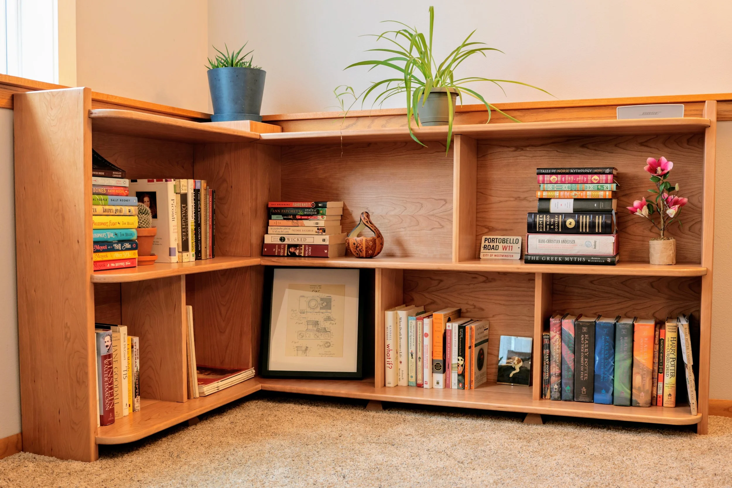 Custom Cherry Wood Bookshelf