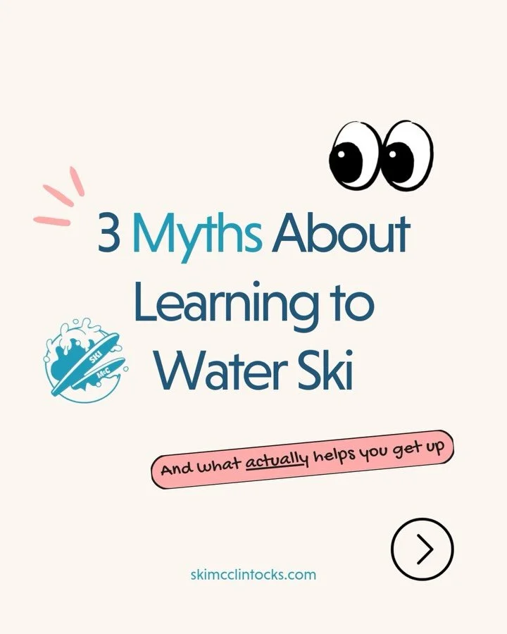 Three myths about learning to Water Ski and what actually helps you get up!
.
Swipe to learn more.☀️
.
.
#skimcc #skimcclintocks #mccski #WaterSkiCanada #WaterSkiLessons