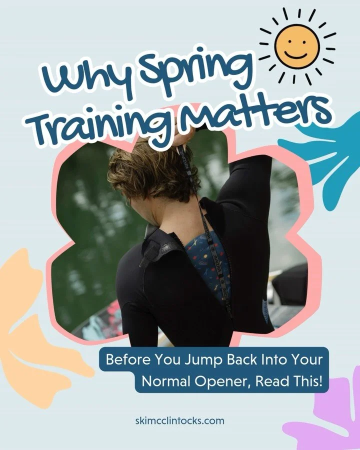 Why does spring training actually make a difference? 

It is where the real progress begins.🌱

✅ Easier passes. 
✅ More focus on fundamentals. 
✅ More quality reps. 

Did you know that early in water ski season is when you are most coachable?
.
Spri