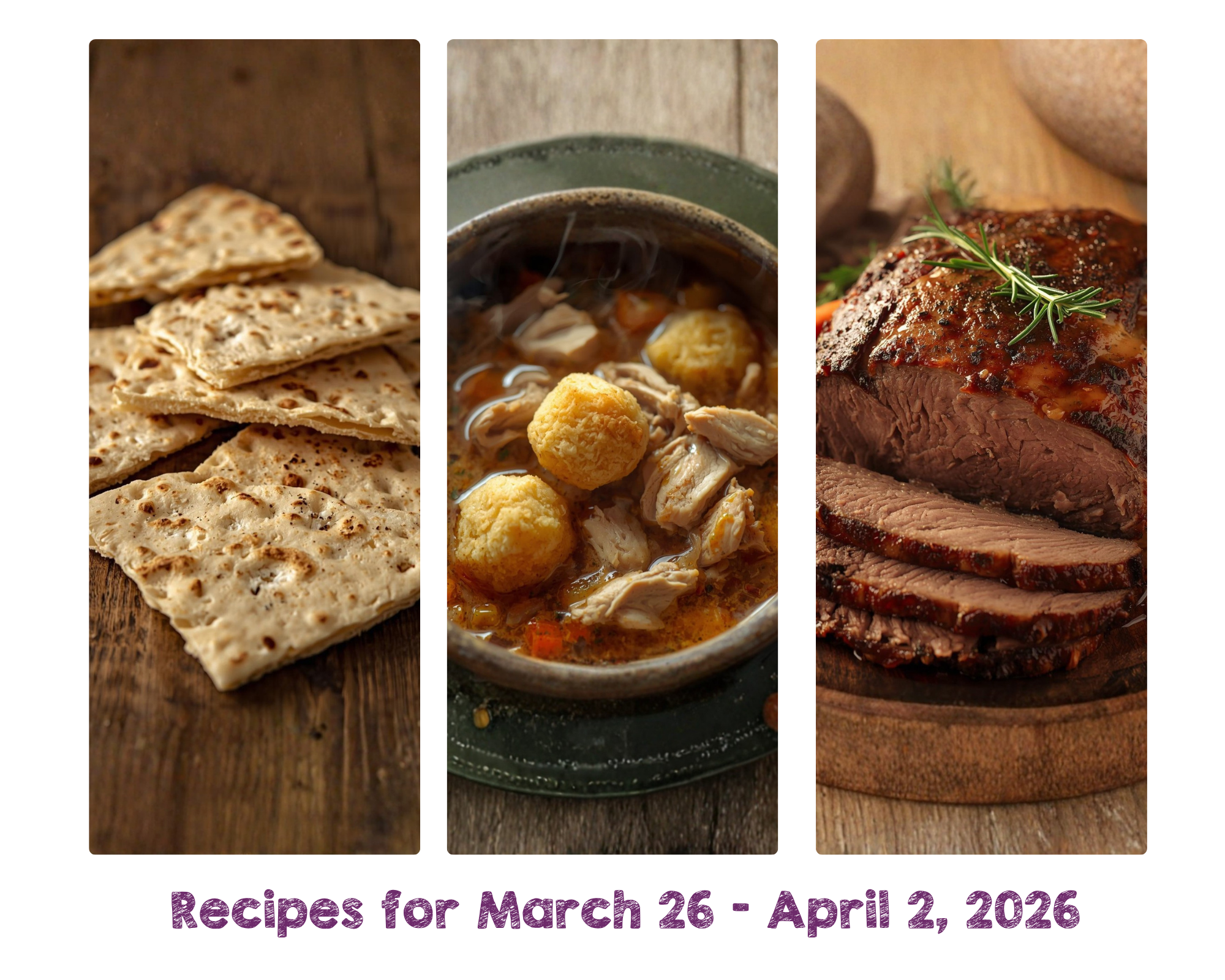Recipes for March 27 - April 2, 2026 
