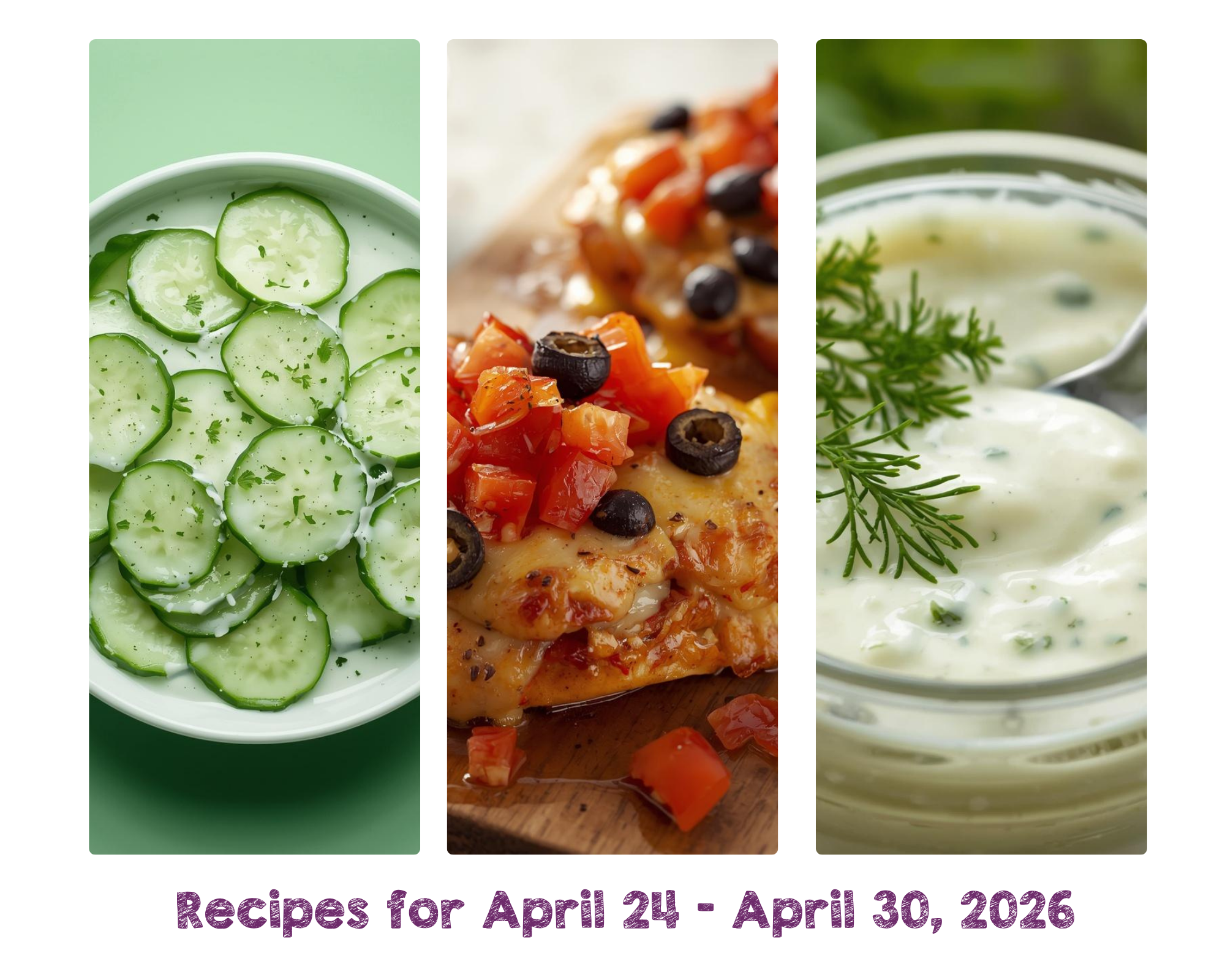 Recipes for April 24 - April 30, 2026 