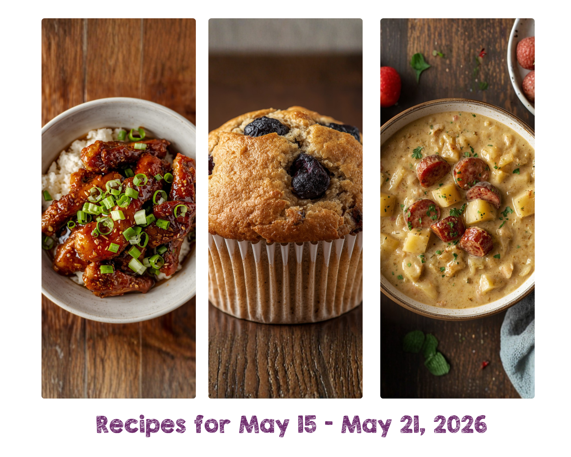 Recipes for May 15 - May 21, 2026 