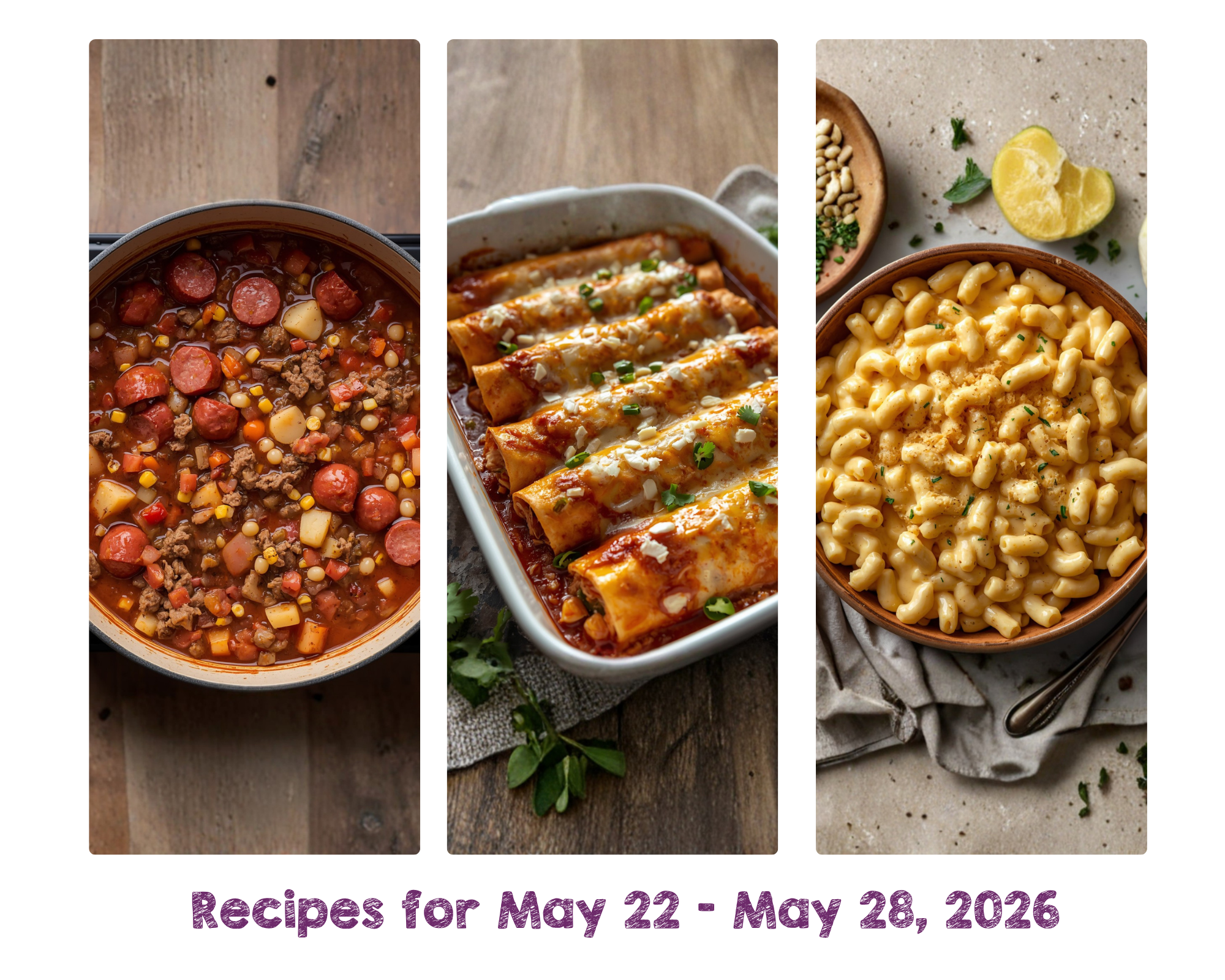 Recipes for May 22 - May 28, 2026 