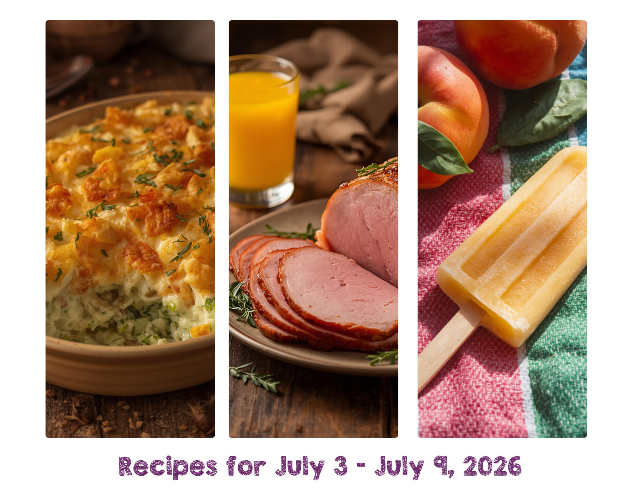Recipes for July 3 - July 9, 2026