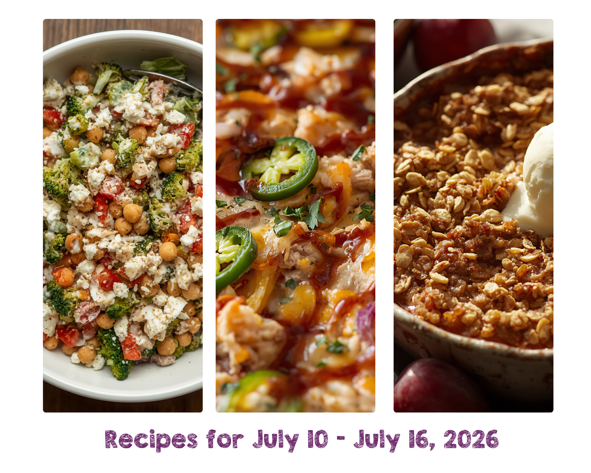 Recipes for July 10 - July 16, 2026