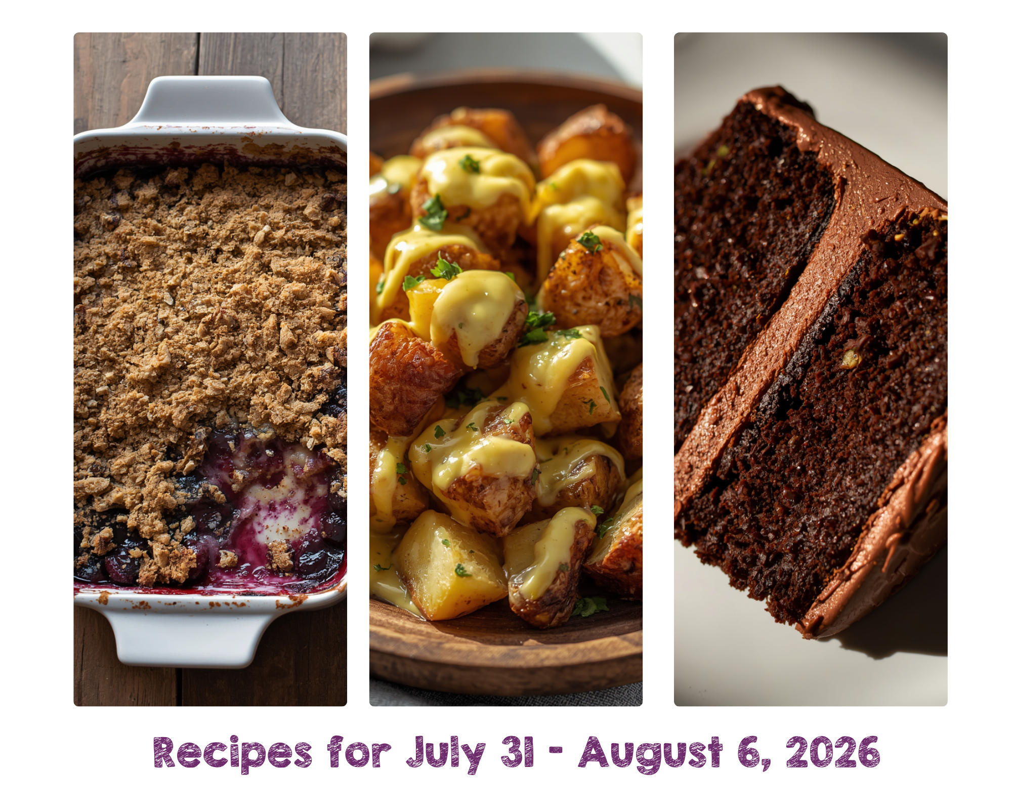 Recipes for July 31 - August 6, 2026