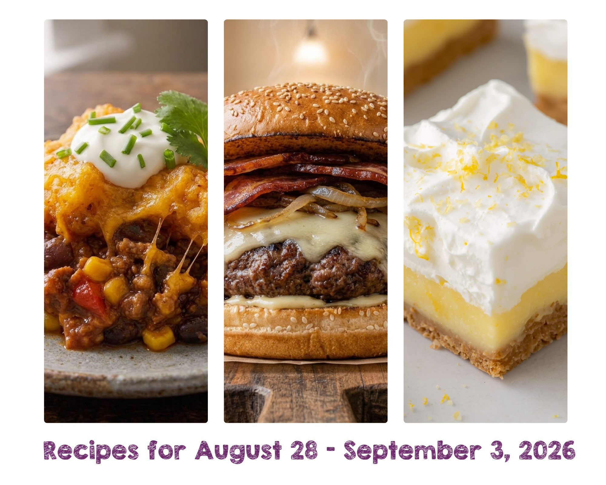 Recipes for August 28 - September 3, 2026