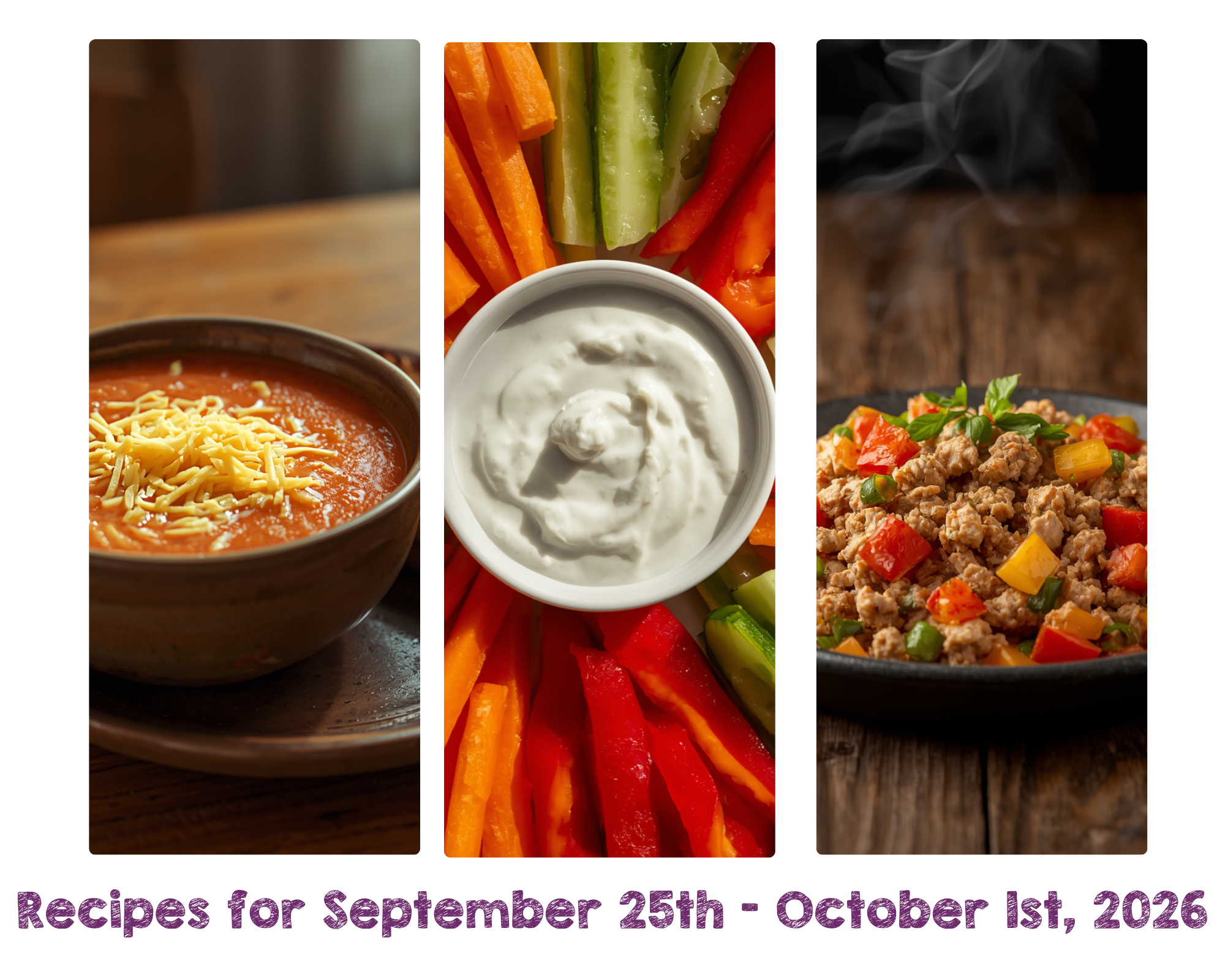Recipes for September 25th -October 1st, 2026