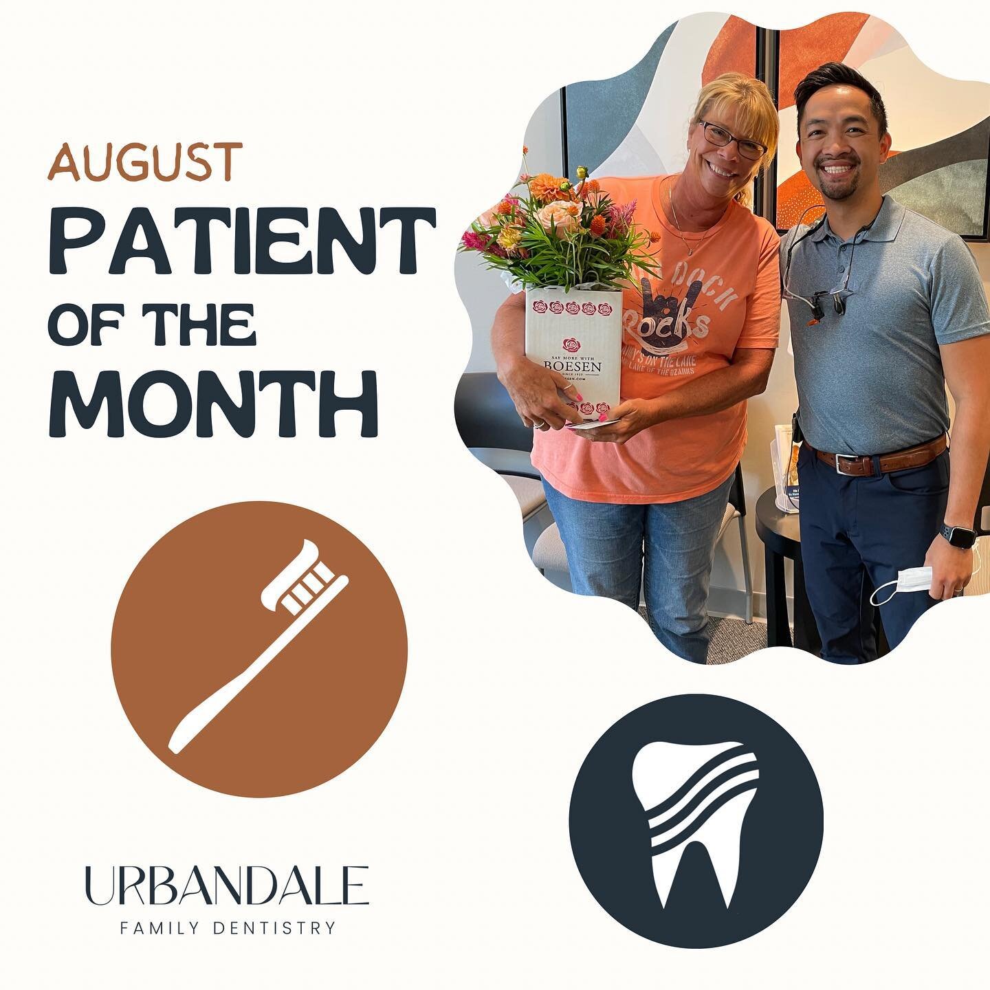 Introducing our August Patient of the Month! 🌟Darla and her husband Mike have been patients of Urbandale Family Dentistry for over 20 years and we always love their positive attitudes! We enjoy hearing about their camping trips and adventures cruisi