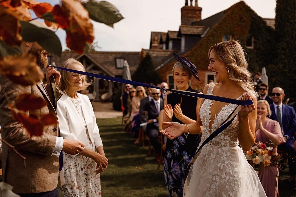 Then I look at you
And the world&rsquo;s alright with me
Just one look at you
And I know it&rsquo;s gonna be
A lovely day

K&amp;S during their ribbon tying ceremony led by @emily.the.celebrant who helped them create this moment on a lovely September