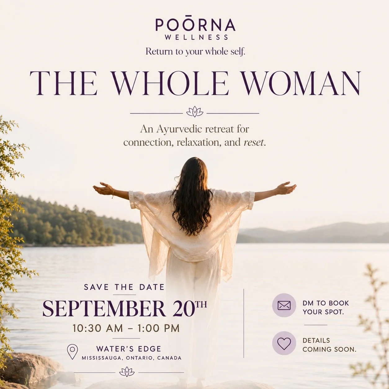 Our much anticipated 
Poōrna Annual Retreat
is coming up on Sep 20th! 🥰

DM &ldquo;Retreat&rdquo; so I can save you a spot.