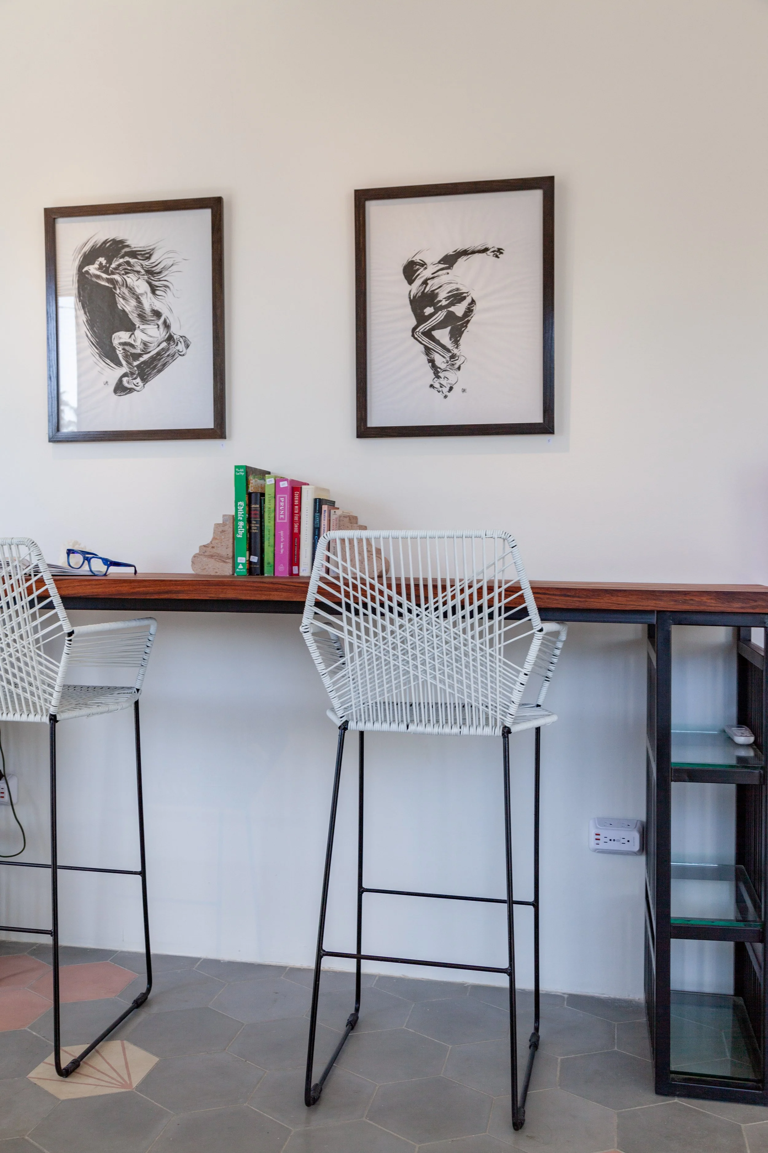 Cabo Hex Bar Stool in White PVC