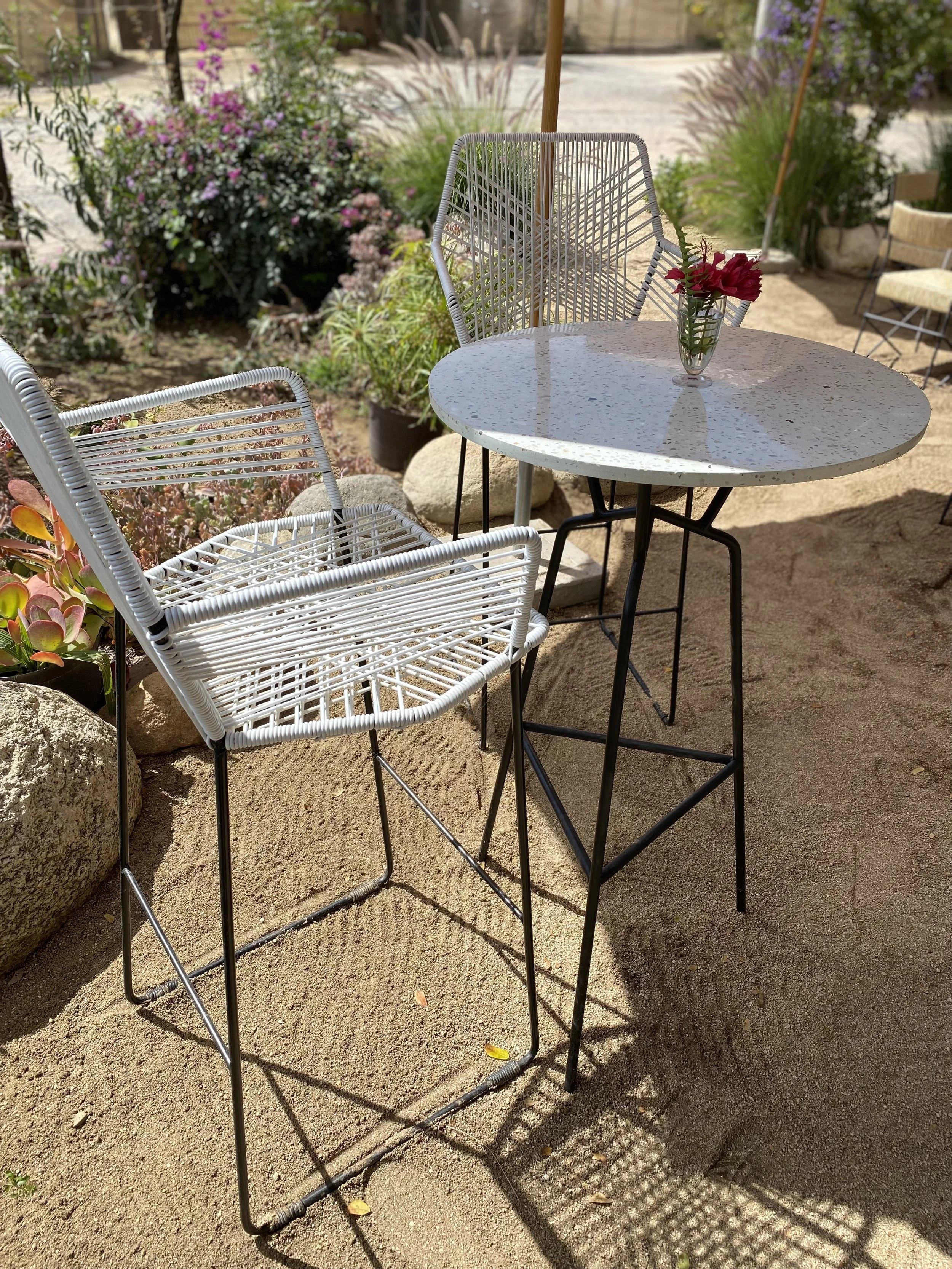 Cabo Hex Bar Stool in White PVC