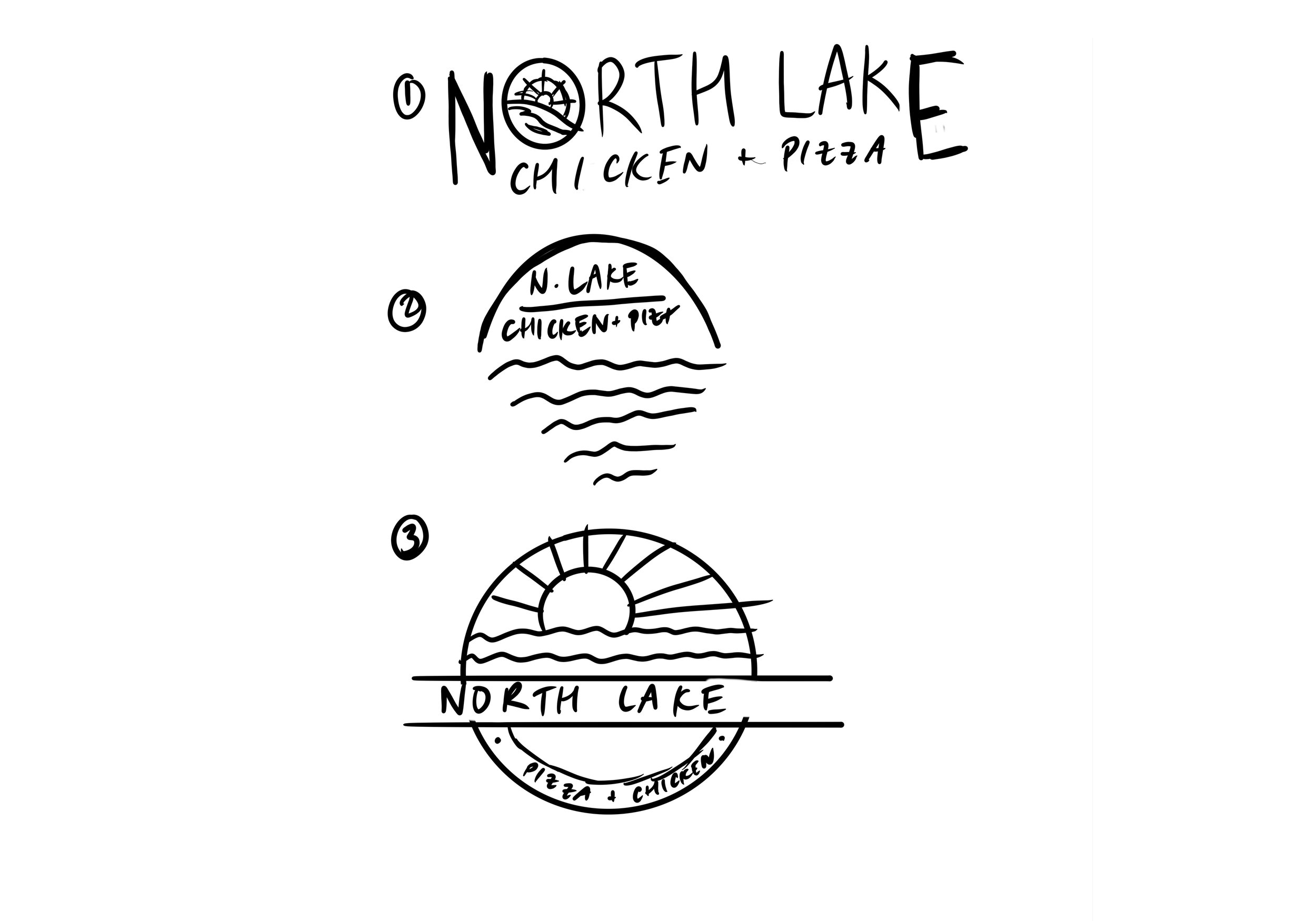 Initial rough sketches for the logo design.