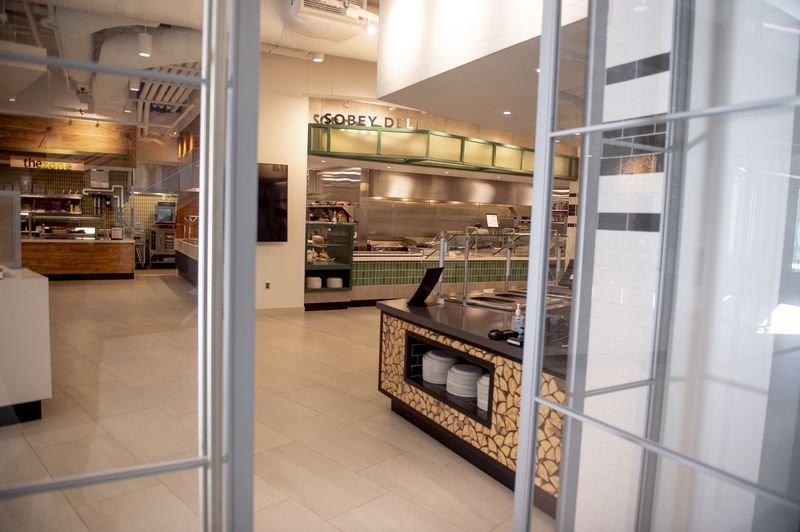 Final installation photo of the Sobey Deli food counters.