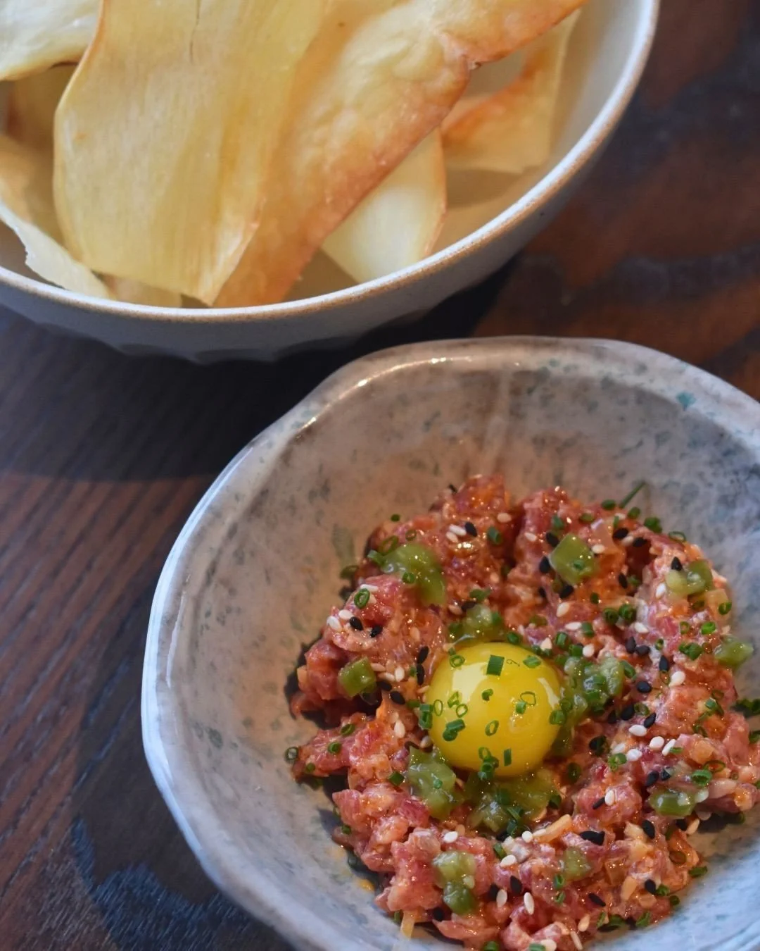 When Wagyu tartare meets crispy yuca chips, quail egg, fermented wasabi, and chili oil&hellip; magic happens. 🔥