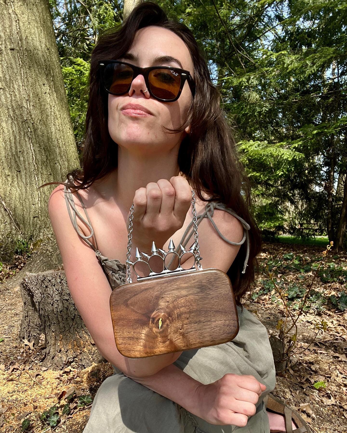 If you are seeking a fashion accessory that can double as a weapon, look no further, because this purse can be used in all your self-defense maneuvers. Deter frat boyz, muggers, and zombies while sporting this forest friendly clutch at your next&nbsp