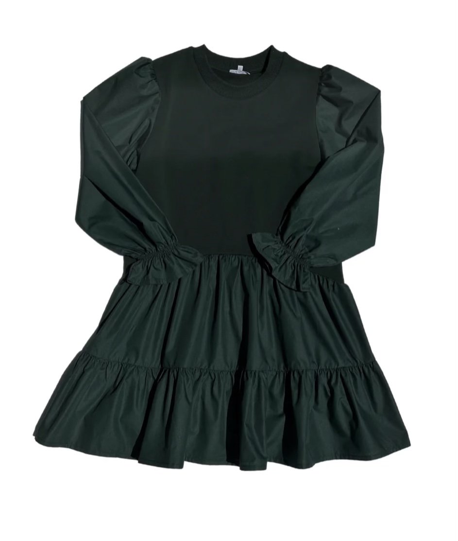 Pleat Hunter Green Cece Dress