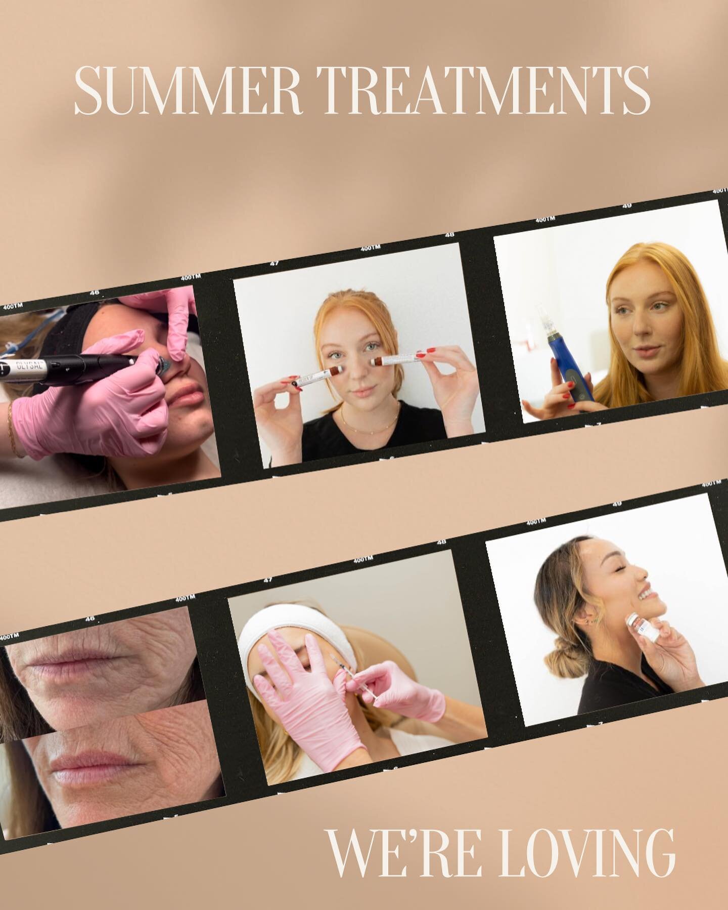 What treatments are perfect for
Summer? Look no further ☀️These are our most popular summer treatments, to keep you looking refreshed and ready for warm weather!
Have any questions?
DM us, or book a complimentary consultation! 📱 
757-769-7100 or use