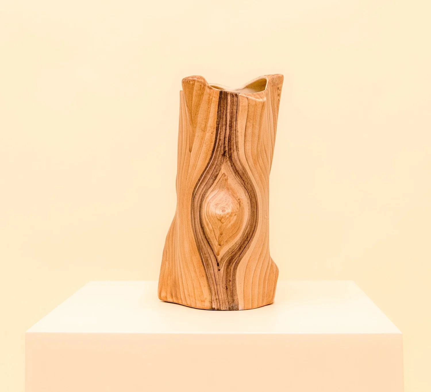 Faux Bois Vase # 4 by Grandjean Jourdan, Vallauris. ca 1950 