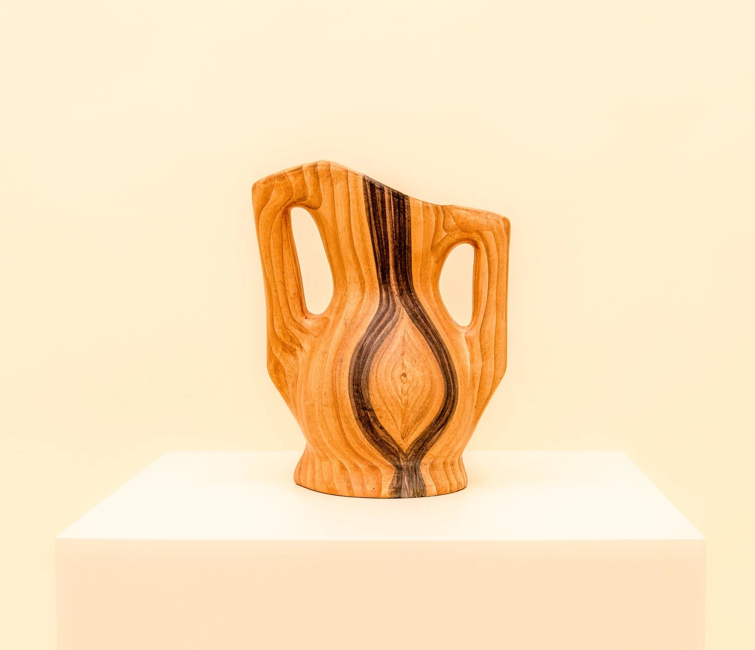 Faux Bois Vase # 1 by Grandjean Jourdan, Vallauris. ca 1950 