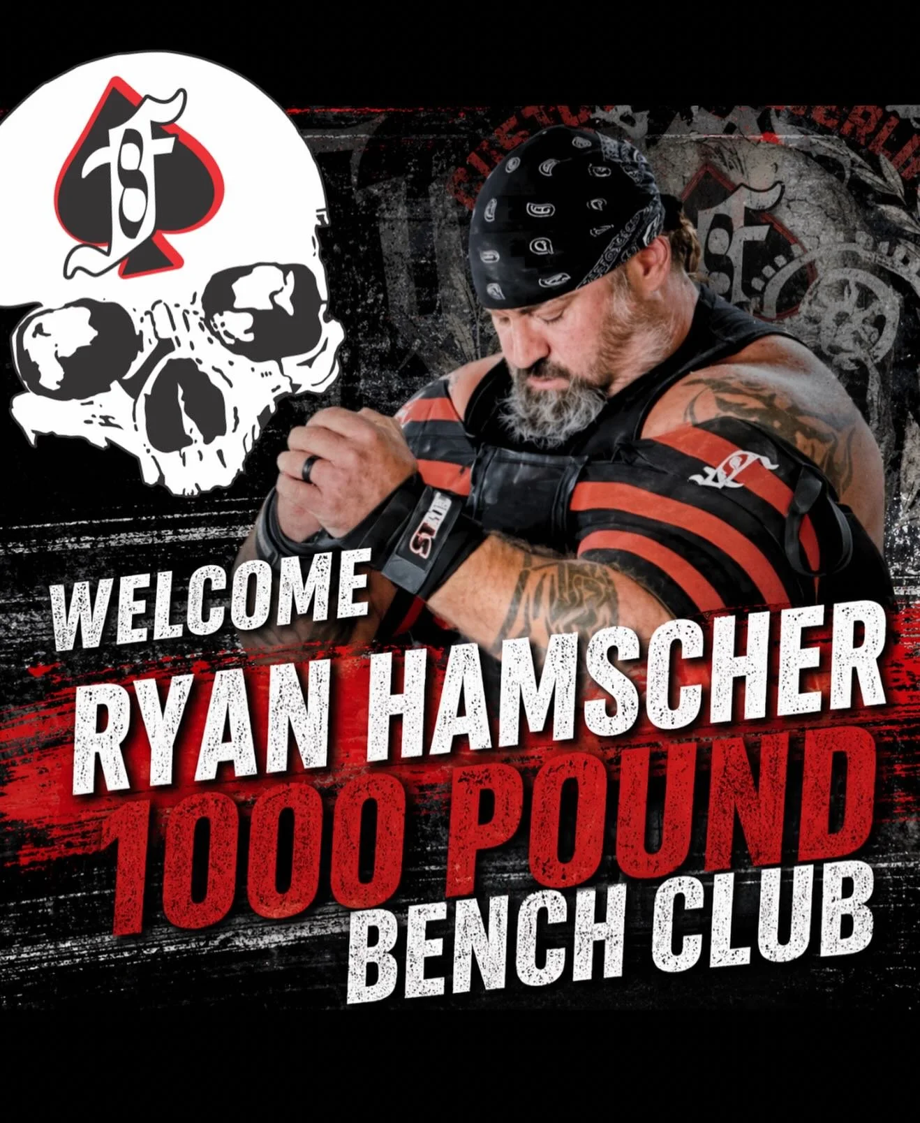 WELCOME RYAN HAMSCHER TO THE 1000 POUND BENCH CLUB 🏆
