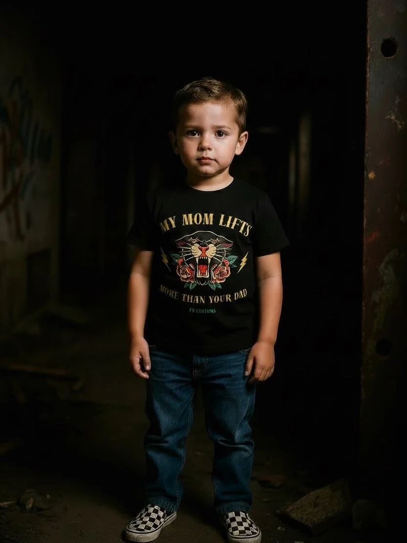 &ldquo;MY MOM LIFTS MORE THAN YOUR DAD&rdquo; Special edition F8 T-shirt in baby, toddler, &amp; youth sizes. Perfect for Mother&rsquo;s Day 😉Available at F8powerlifting.com