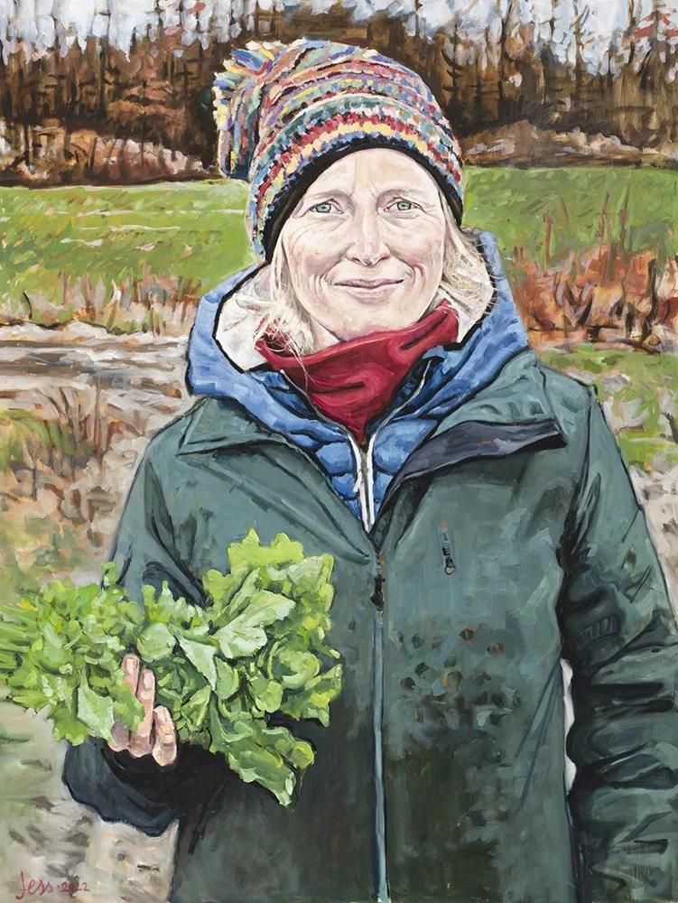 Juniper, Vegetable Farmer
36x48"
oil on board
available for  purchase