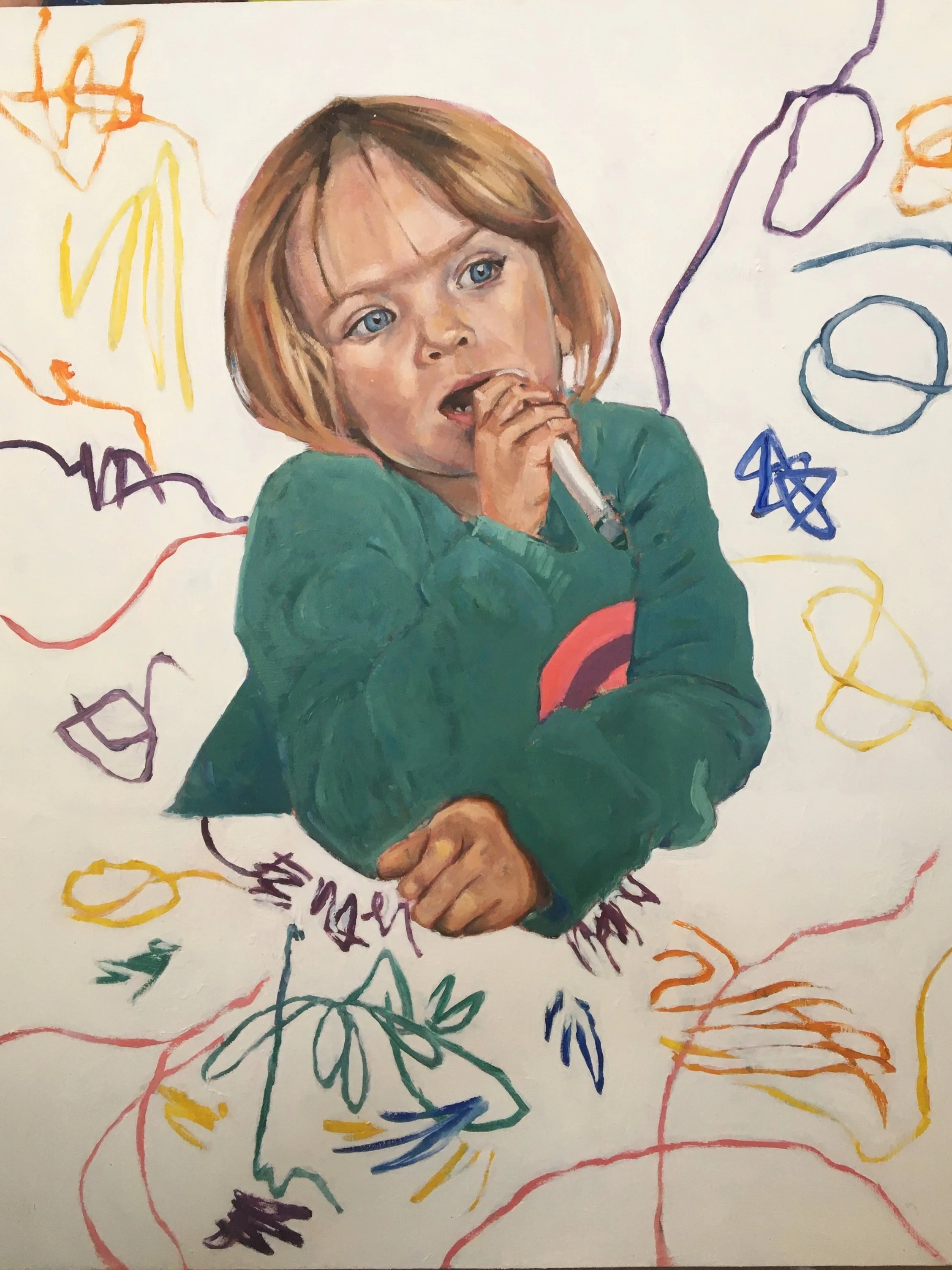 
Fiona at 4
18x24"
oil on board