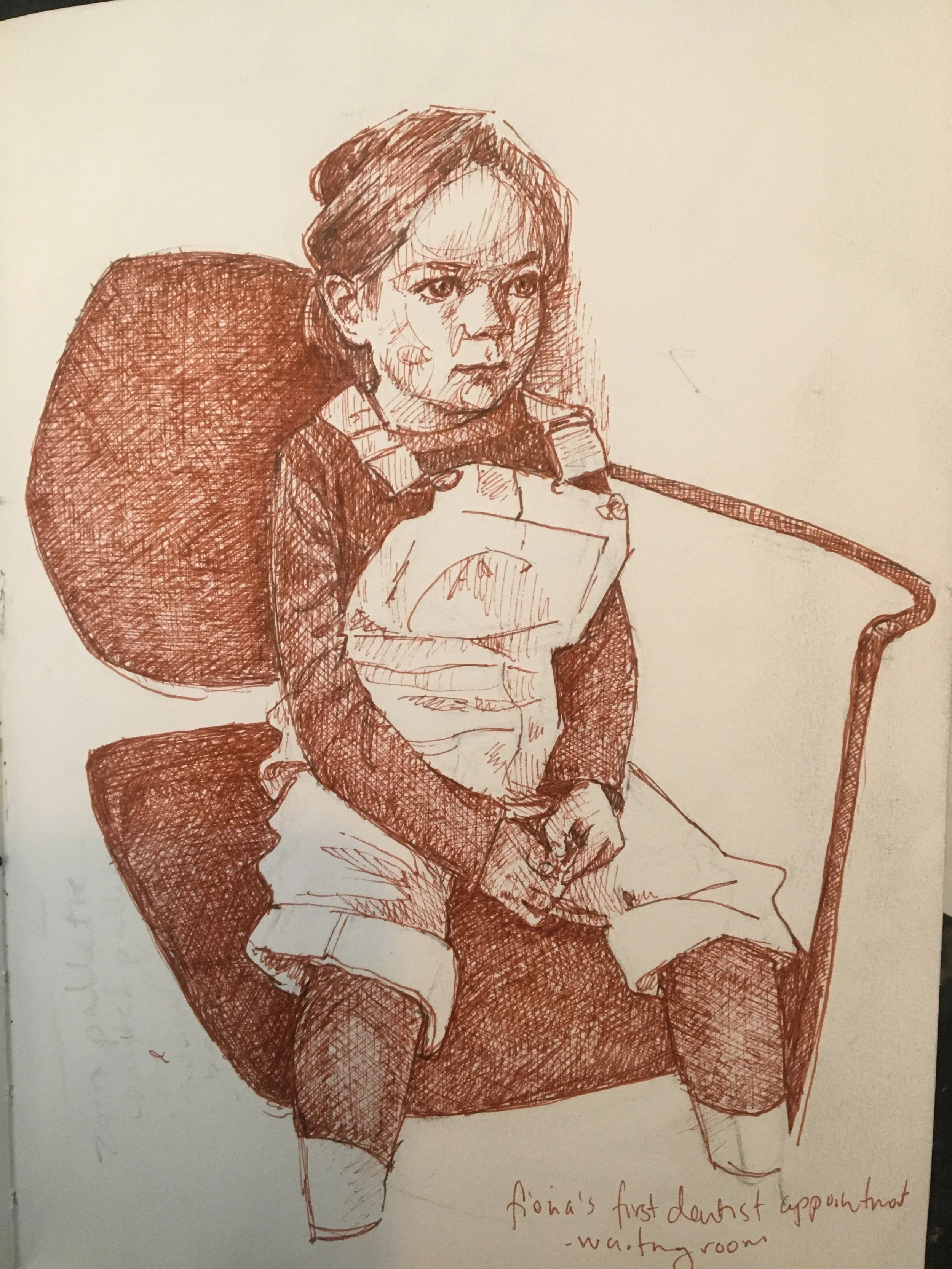"fiona's first dentist", sketchbook