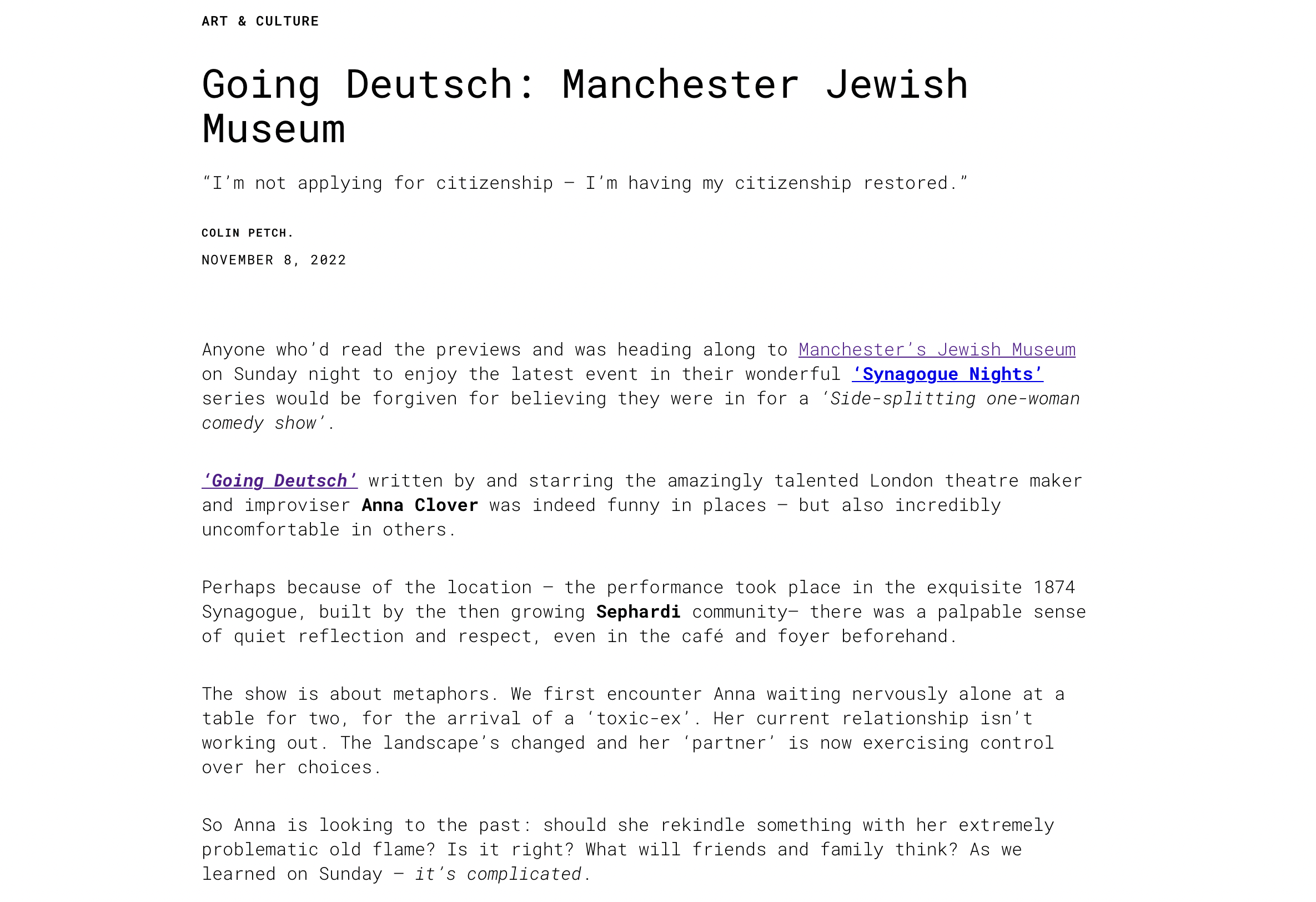 Read Mag North's review of Going Deutsch at Manchester Jewish Museum here