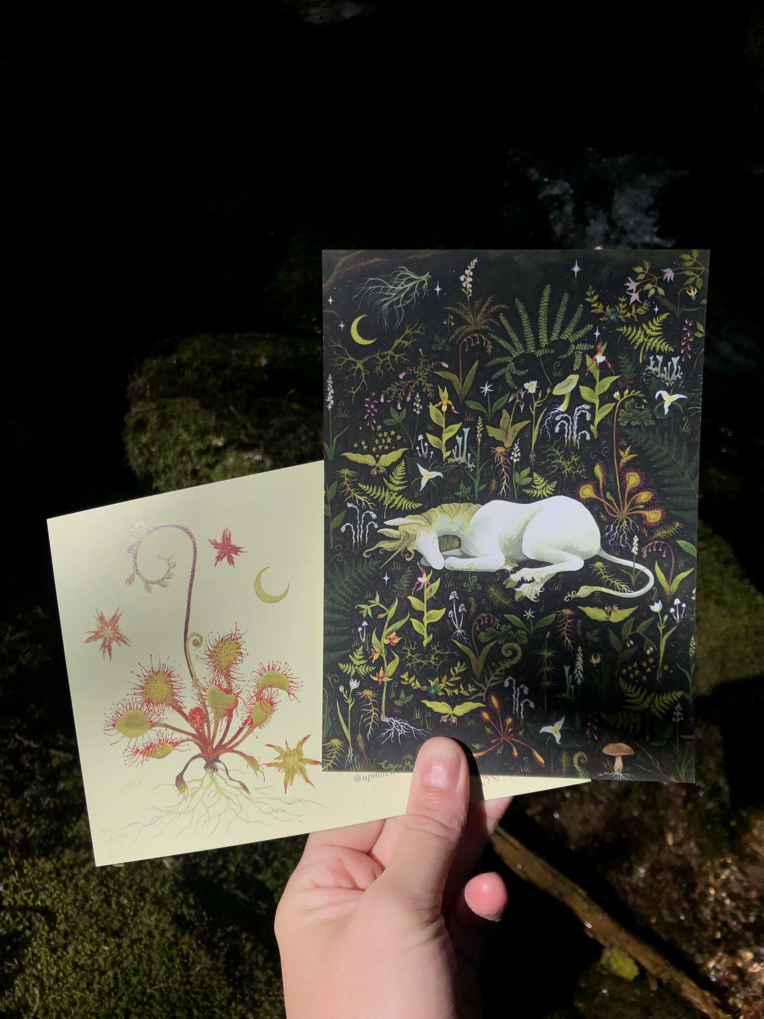 The Unicorn Rests in the Forest Postcard Print
